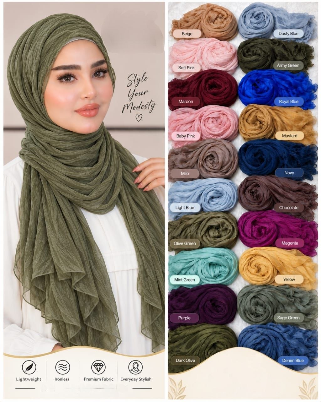 SHAWL CRUFFLE SHIMMERING PLAIN