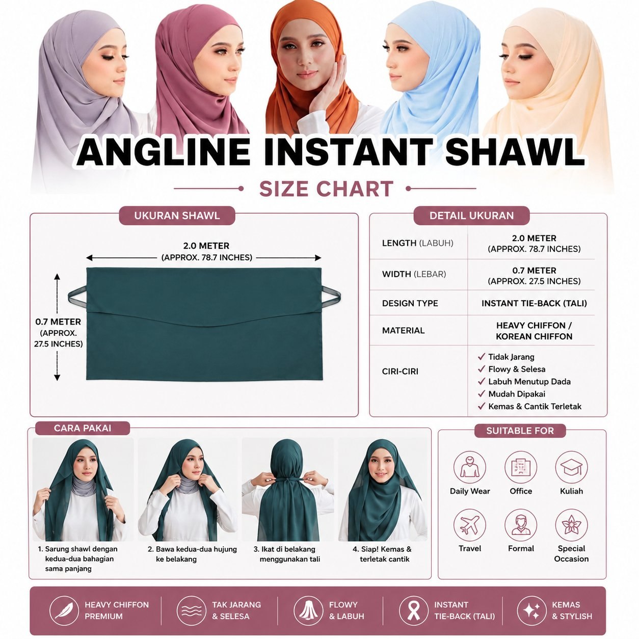 SHAWL ANGLINE TIEBACK