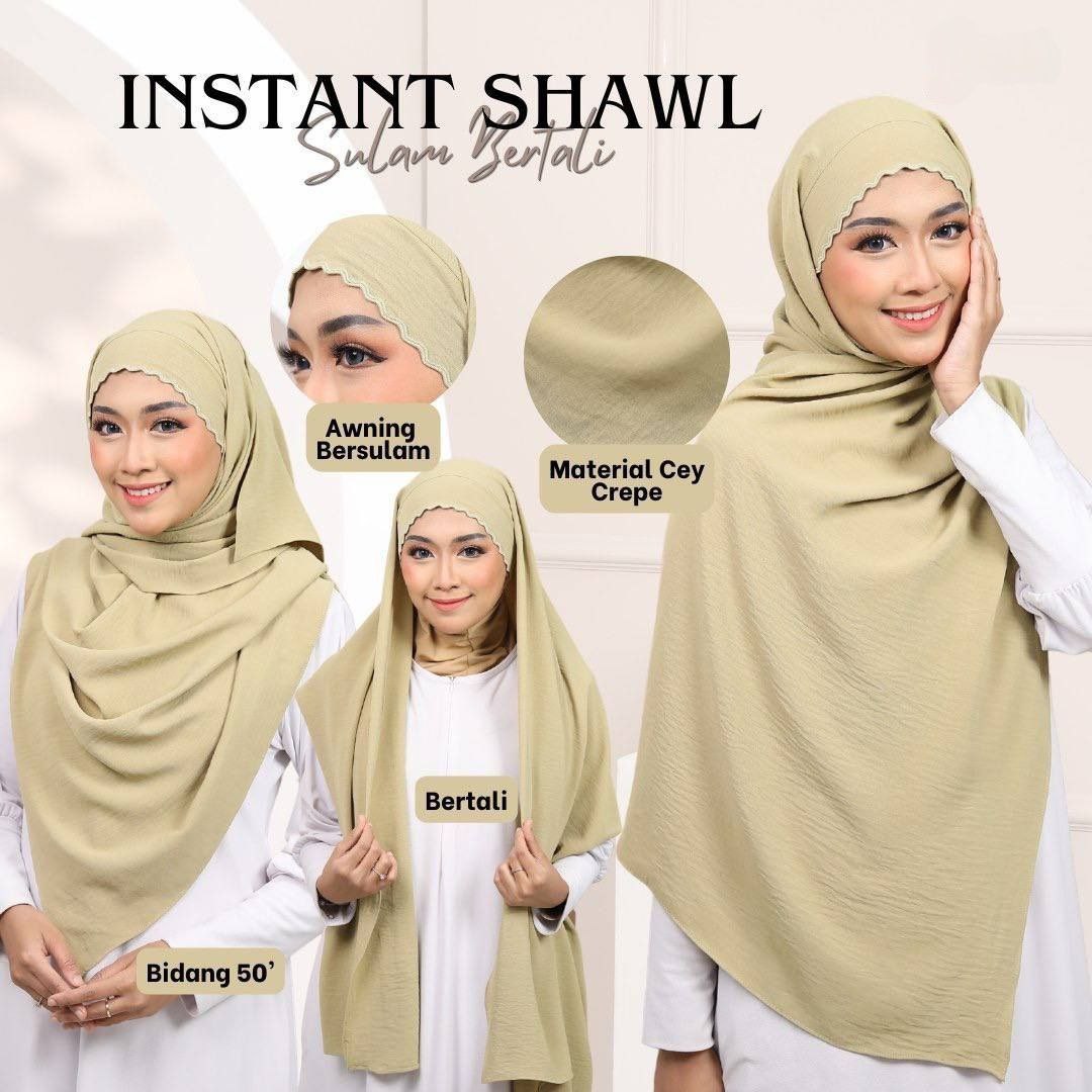 SHAWL SULAM BERTALI CEY CREPE PLAIN