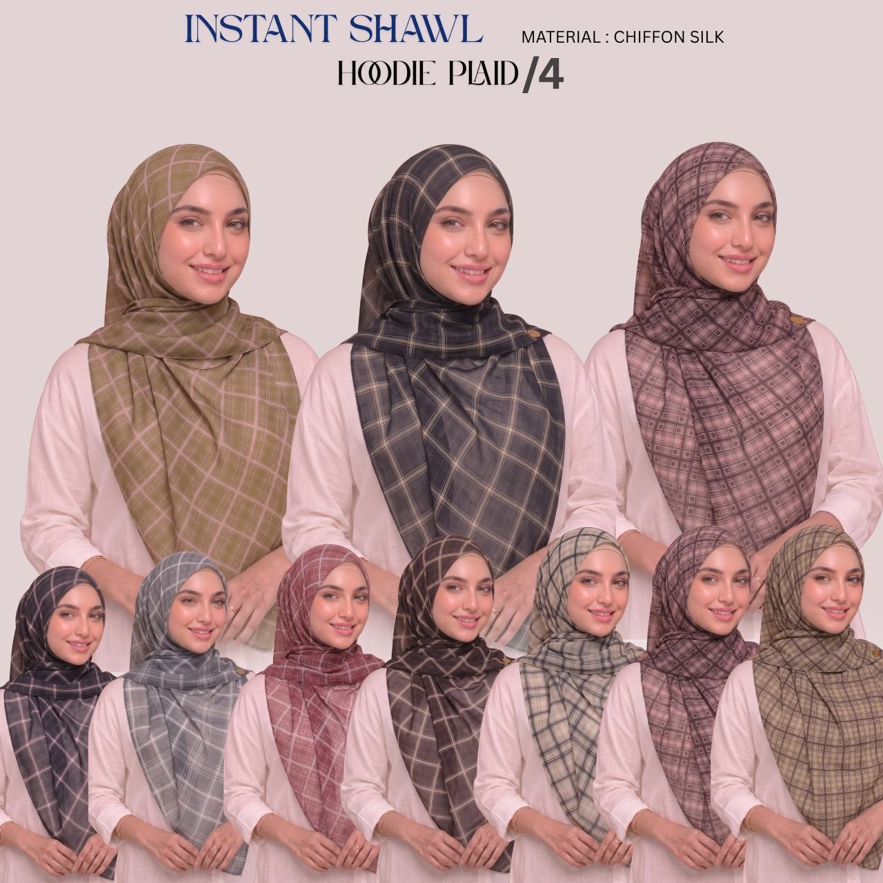 SHAWL HOODIE CHIFFON SILK PRINTED